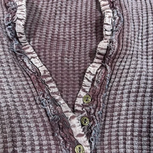 Free People Purple Waffle Knit Top - Picture 3 of 8